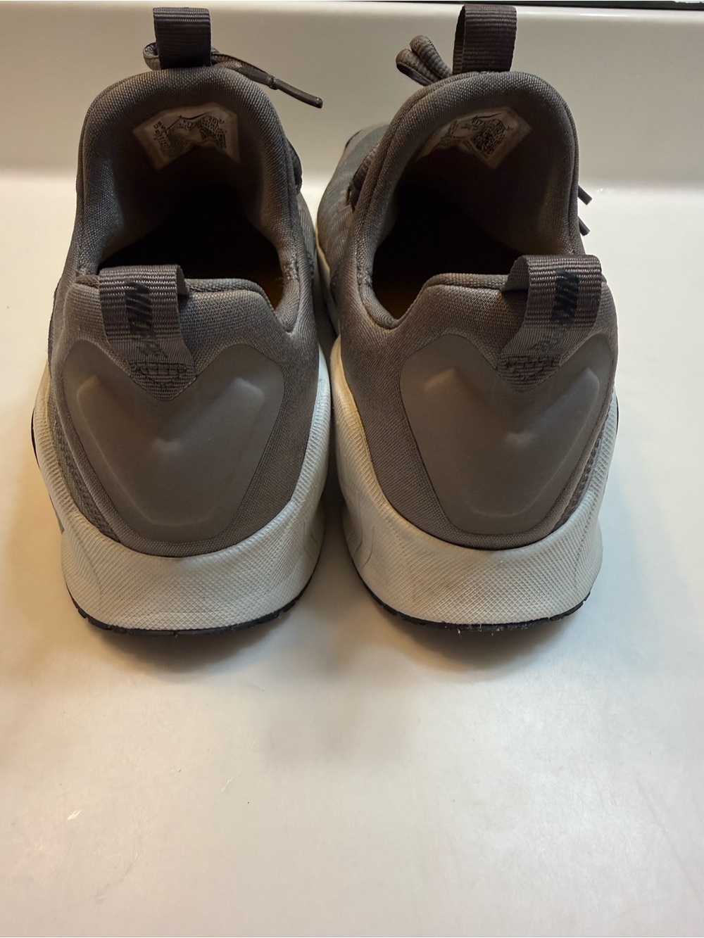 Nike Gray Athletic Sneakers with Orange Swoosh Accents - Picture 2 of 8